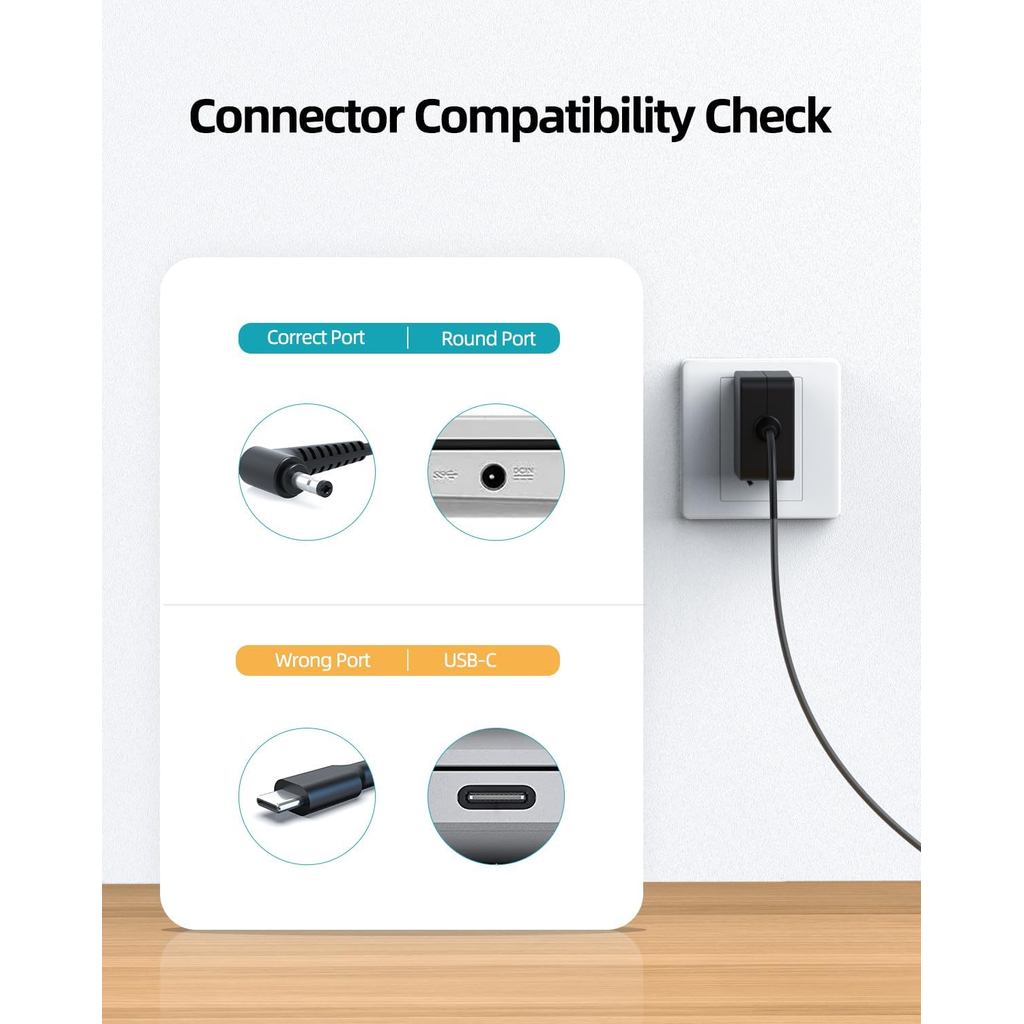 Round Tip 65W/45W AC Charger fit for Lenovo Ideapad L340 L340-15API L340-15IWL Touch L340-17API L340