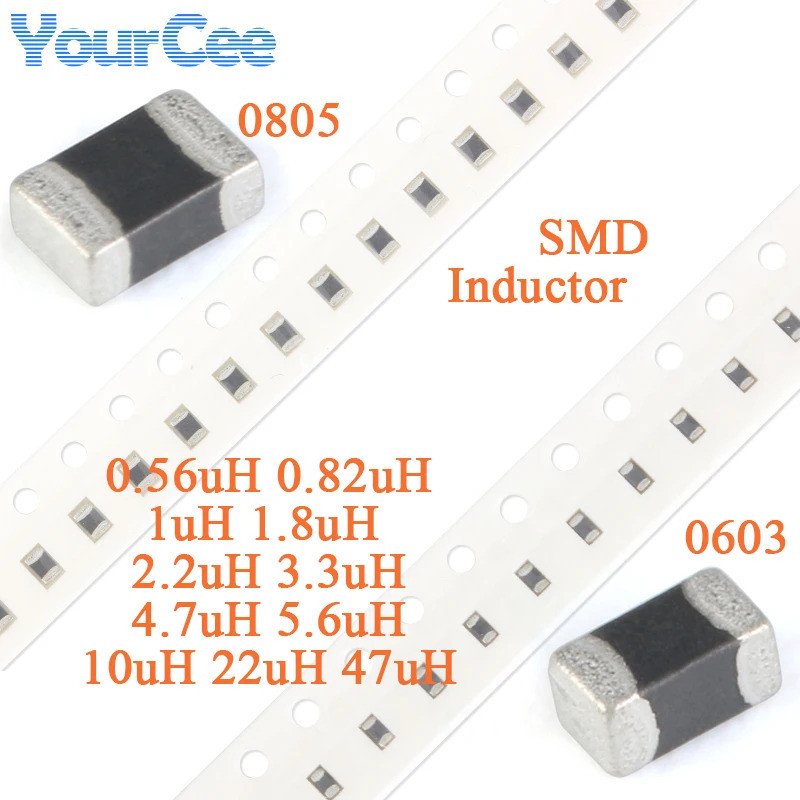 100 ชิ้น 0603 0805 SMD Inductor 0.56uH ~ 47uH เหนี่ยวนํา ±10%/±20% 0.56uH 0.82uH 1uH 1.8uH 2.2uH 3.3