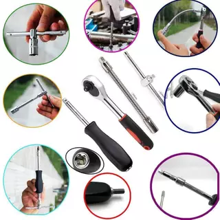 ชุดบล็อกประแจ เครื่องมือช่าง ชุดประแจบล็อก 46 ชิ้น บล็อก 1/4 ชุดบล็อก ประแจ Hand Tools ชุดเครื่องมือ