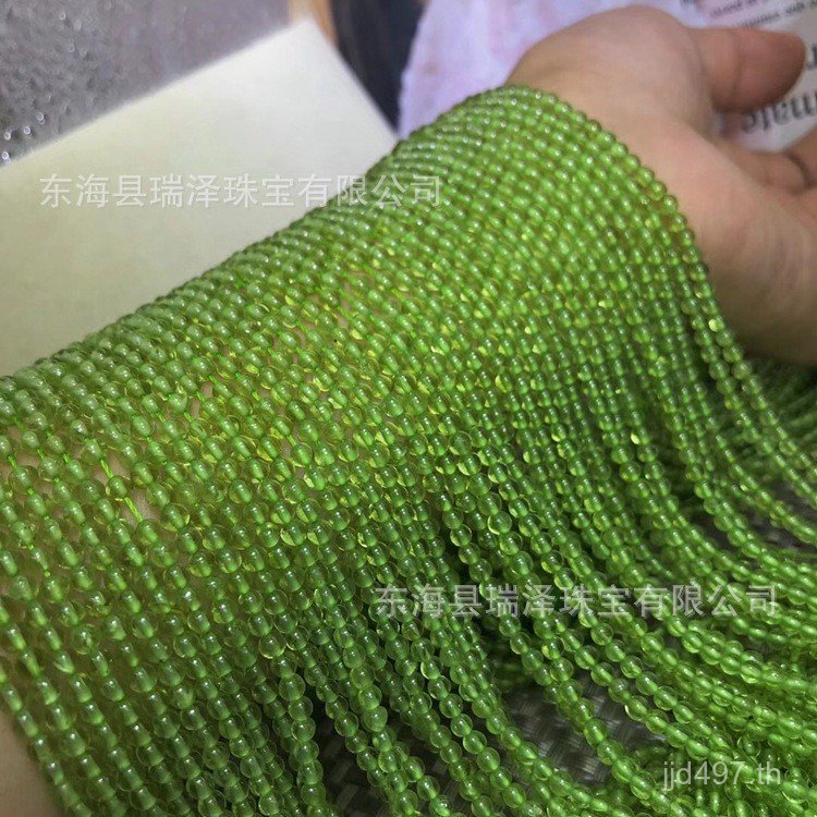 ทําเอง ผลิตภัณฑ์กึ่งสําเร็จรูปเครื่องประดับธรรมชาติที่มีขายส่ง เพอริดอท ลูกปัดหลวมลูกปัดกลมมือวาดด้ว