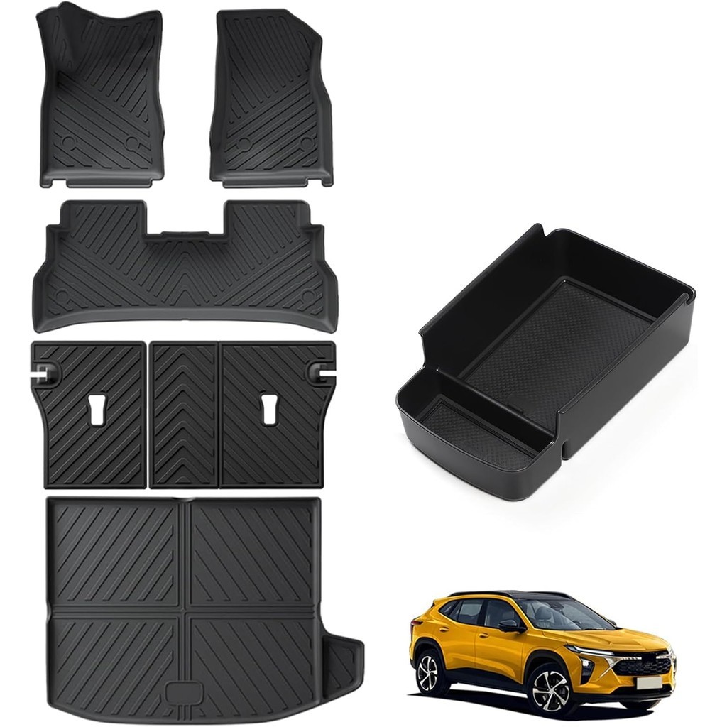 SMABEE Fit สําหรับ 2024 2025 Chevy Trax ชั้น Mats & พนักพิง Mats & Cargo Liner, คอนโซลกลางถาดสําหรับ