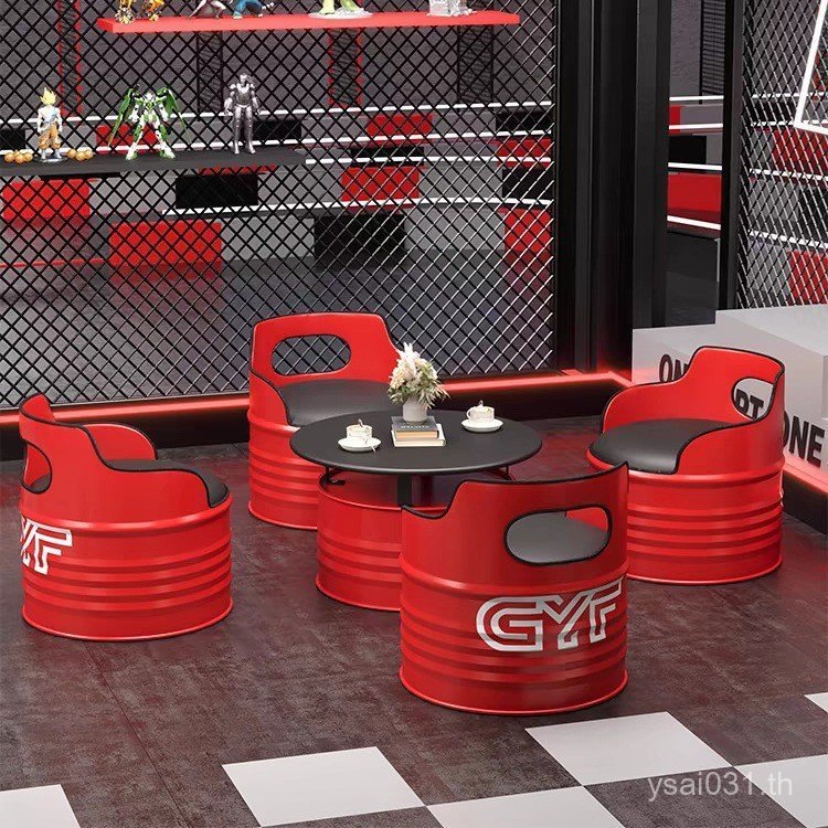 Influencer สไตล์อุตสาหกรรม Cafe Oil Barrel Billiard Hall โซฟาแฟชั่นบิลเลียด Hall Combination Bar โต๊