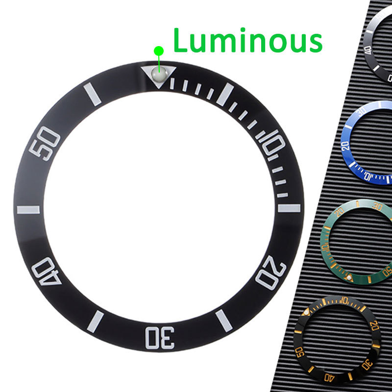 นาฬิกาส่องสว่าง 40 มม. Dial BEZEL เซรามิคกันรอย ใส่แทนแหวนนาฬิกาตัวบ่งชี้ดิจิตอล แผ่นกันกระแทกรอบหน้าปัด