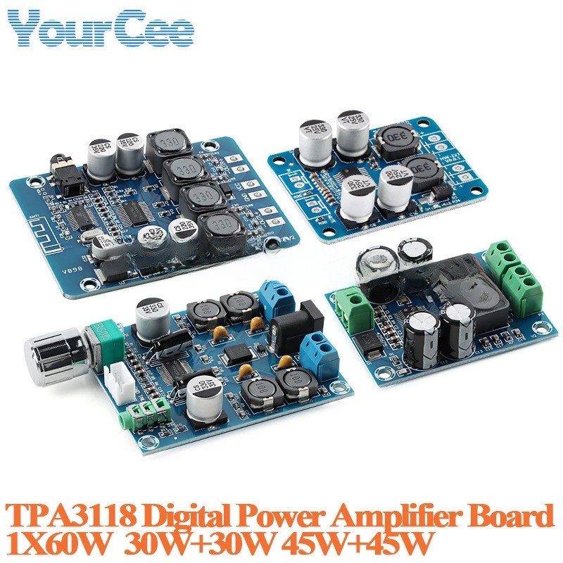 TPA3118 PBTL 60W Mono เครื่องขยายเสียงดิจิตอลโมดูล TPA3118D2DAPR 1*60W Dual channel 30W + 30W 45W + 