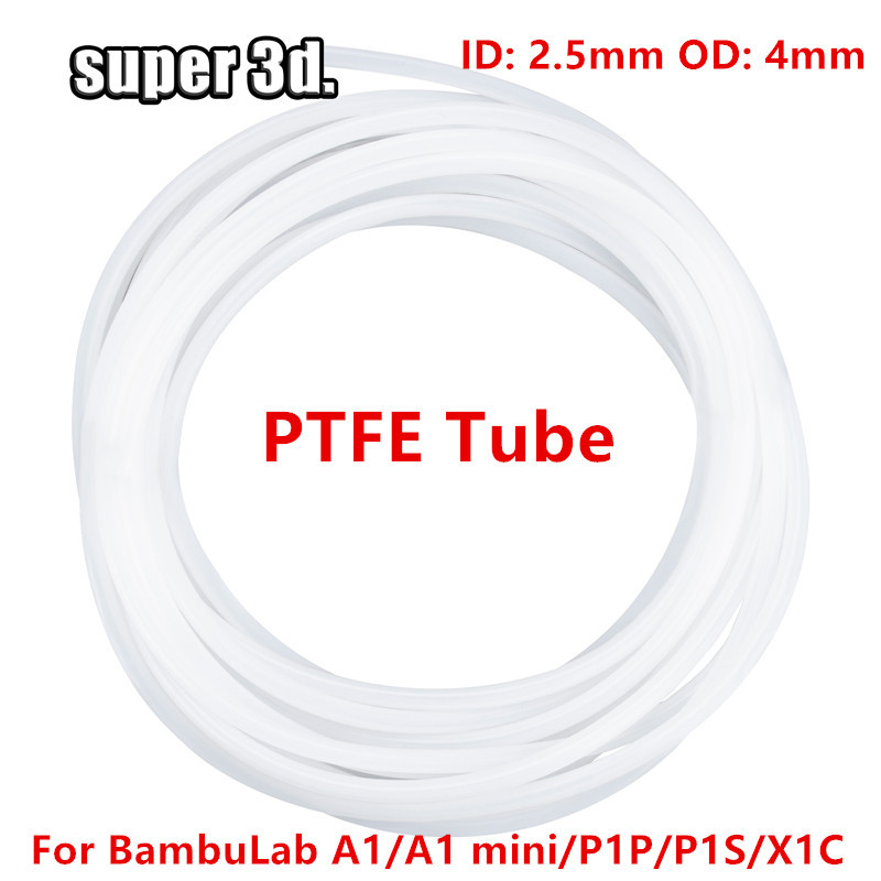 1/2/50M Bambu Lab PTFE Tube ID 2.5mm OD 4mm P1P AMS A1 Mini Teflonto Pipe 1.75mm For 3D Printer A1/A