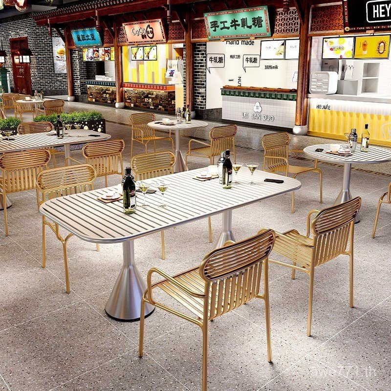 Courtyard Influencer Iron Combination Open-air Bar Simple Dessert Shop Villa โต๊ะเก้าอี้นมชา Shop หล