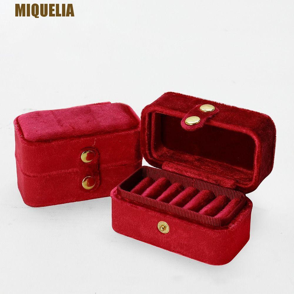 MIQUELIA กล่องแหวนกํามะหยี่, Retro Ear Studs Case Mini กล่องเก็บแหวน,อเนกประสงค์ Jewlery Organizer ประณีตแหวนผู้ถือต่างหูกล่องเก็บเครื่องประดับ