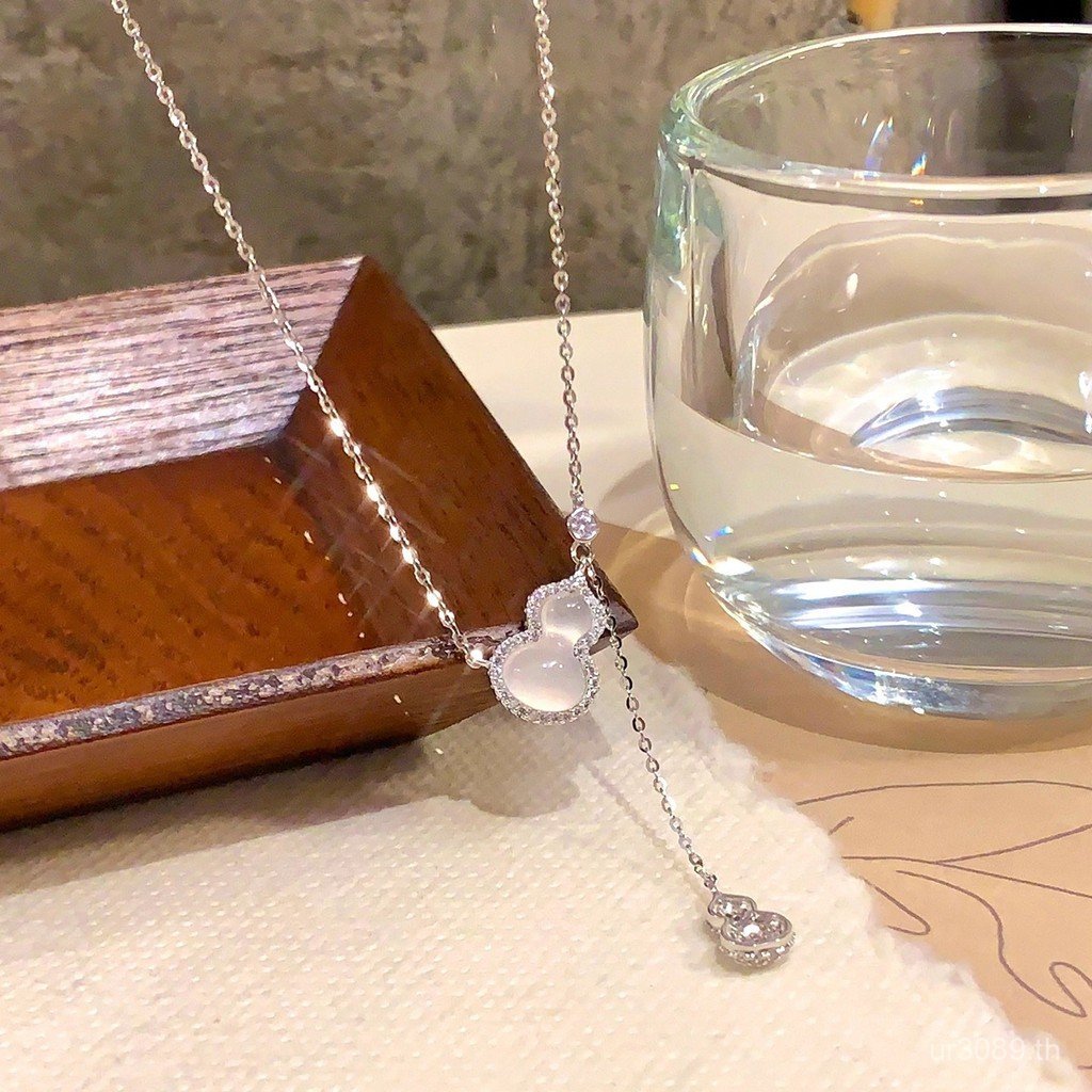 สร้อยคอ Niche Chalcedony High-End Sense s999 หญิง All-Match Gourd เงินสเตอร์ลิงขายร้อนพู่ Clavicle C