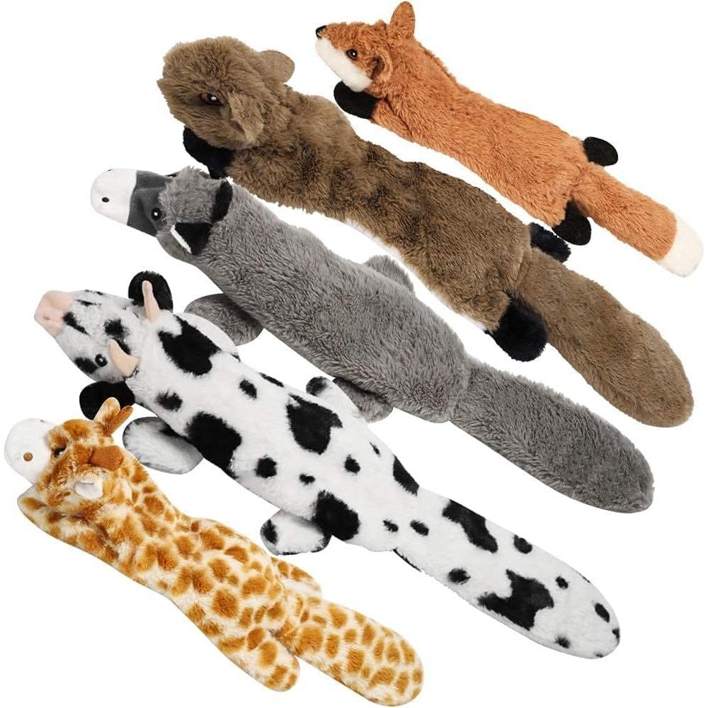 Nocciola Dog Squeaky Toys, 5 ชิ้น Crinkle Plush Dog Toys, No Packing Dog Toys for Small Medium Large Dogs, Stuffless Puppy Toys for Bentless Puppy Toys สําหรับความเบื่อหน่าย HJI
