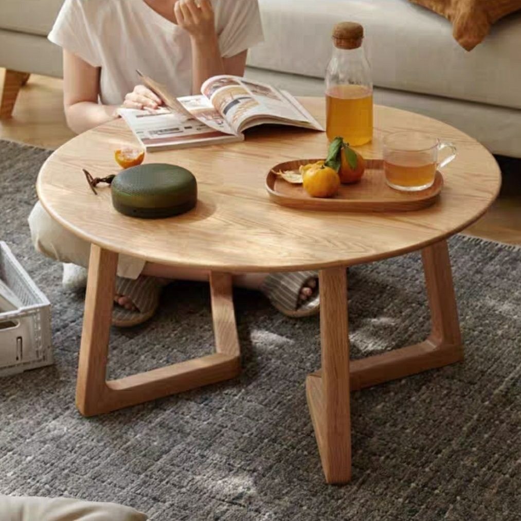 Nordic coffee table tatami low table small round table living room simple modern circular