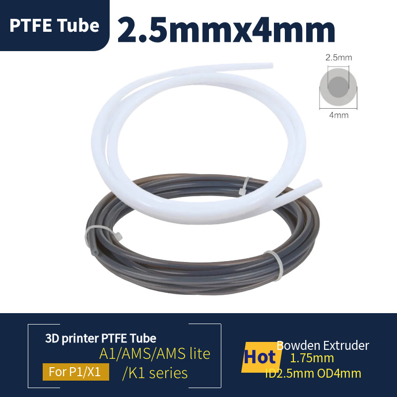 For Bambulab P1P AMS A1 mini 3D Printer PTFE Tube Teflonto Bowden Extruder 1.75mm ID2.5mm OD4mm Bamb