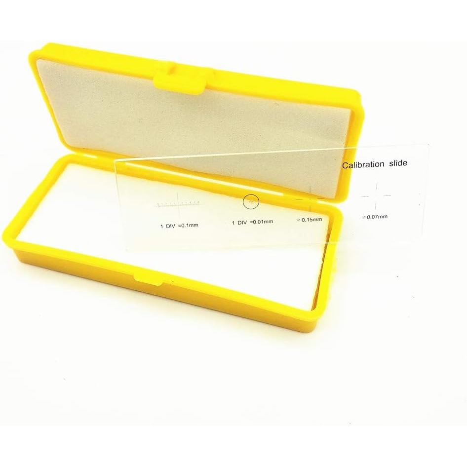 Microscope Stage Micrometer Calibration Slide with 4-Scales and 0.01mm Multifunctional Reticle Calib