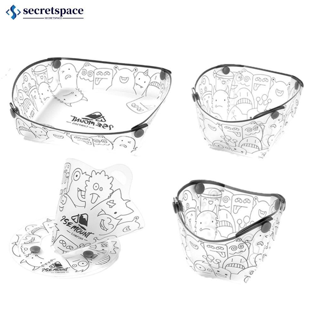 SECRETSPACE น้ําหนักเบาพับได้ Camping Disposable Tableware ชุดสําหรับปิกนิกและงานเลี้ยงวันเกิดกลางแจ