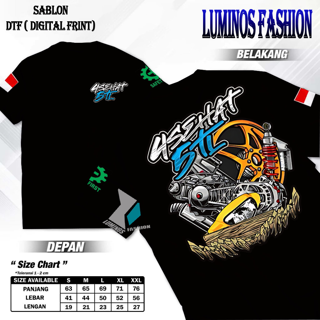 WIRAFASHION.ID Luminos Fashion12 เสื้อยืด 4 HEALTHY 5 TL Original Yamaha Mio คุณภาพสูงพรีเมี่ยมเสื้อ