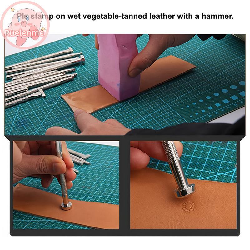 ถูกต้อง 1/2 ชิ้นหนังปั๊มโลหะ Punch DIY หนังแกะสลักเครื่องมือแสตมป์ขี้ผึ้งหนัง Craft Punch แสตมป์ TH
