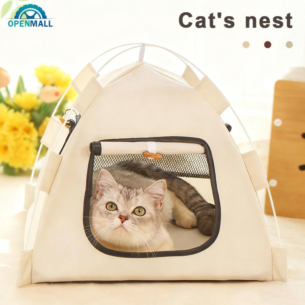 OPENMALL เต็นท์สัตว์เลี้ยงพับได้ Cat House All-Season แบบพกพา Enclosed Cozy Multi-Pet Pet Nest ในร่ม