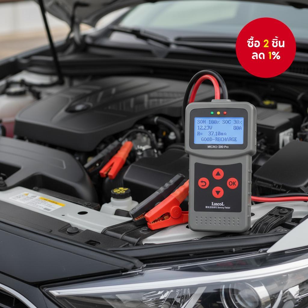 Lancol MICRO 200 Pro อุปกรณ์ตรวจแบตเตอรี่กรดตะกั่ว 12V 40-2000 CCA เครื่องมือบํารุงรักษาแบตเตอรี่รถย