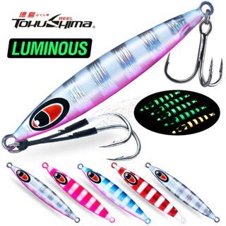 เหยื่อล่อตกปลา Luminous Fishing Jig ขนาด 10g-60g ทำจากโลหะ พร้อมตะขอคม ใช้สำหรับตกปลาแบบ Jigging และการแคสติ้ง มีให้เลือก 5 สี