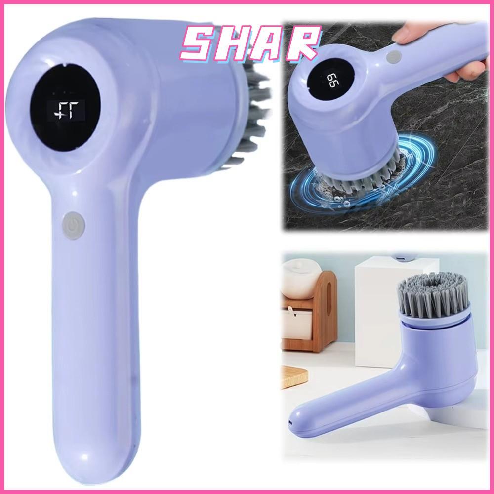 SHAR แปรงทําความสะอาดไฟฟ้า, 5-in-1 มือถือแปรงล้าง, แบบพกพาไร้สายมัลติฟังก์ชั่น USB ชาร์จแปรงทําความส