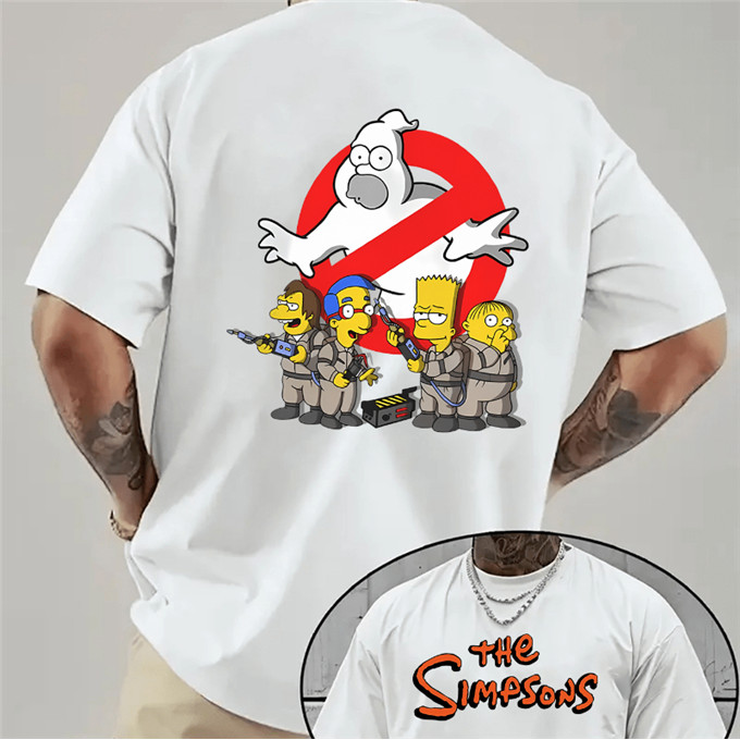 เสื้อยืดคอกลมแขนสั้น Simpson Ghost Catcher Dare Team.Print สำหรับใส่ในฤดูร้อน