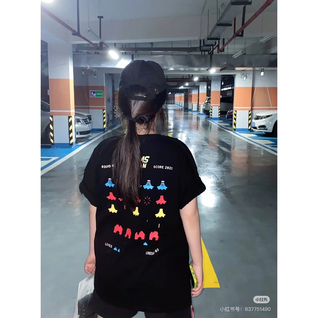 P29Z BEAMS Airplane Battle Haina Baichuan Welcome Guest Pine Red Rope Short Sleeve Couple Style T Sh