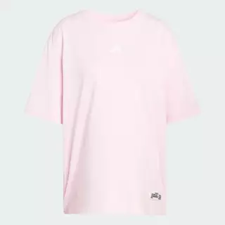 adidas ไลฟ์สไตล์ เสื้อยืดพิมพ์ลาย MINI EMBROIDERY OVERSIZED ผู้หญิง สีชมพู KA5085