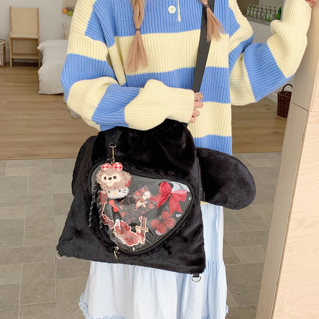 2025 ฤดูหนาวรูปแบบใหม่ตุ๊กตาเสือดาวพิมพ์สไตล์ญี่ปุ่นปวดกระเป๋าสไตล์สองมิติกระเป๋าเด็กทารกกระเป๋านักเรียนนักเรียนกระเป๋าเป้สะพ - รูปที่ 4