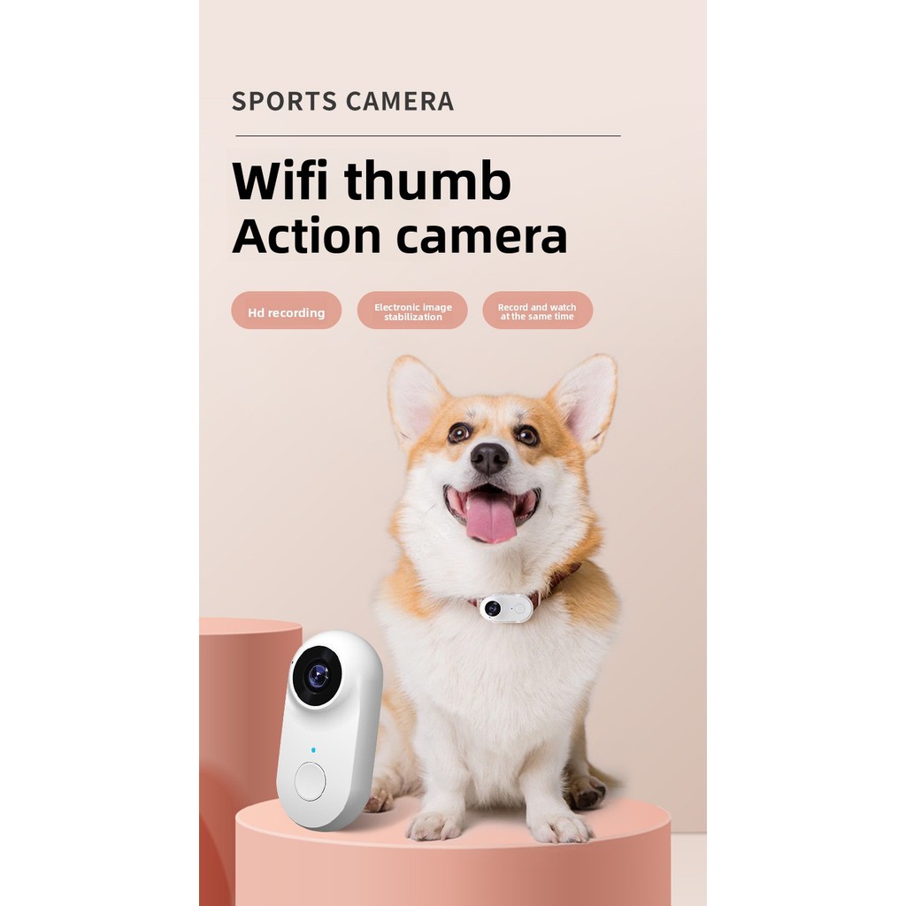 Mini WIFI กล้องกีฬากล้องสัตว์เลี้ยง HD WiFi 1080p Thumb กล้องกีฬาเด็กบันทึก