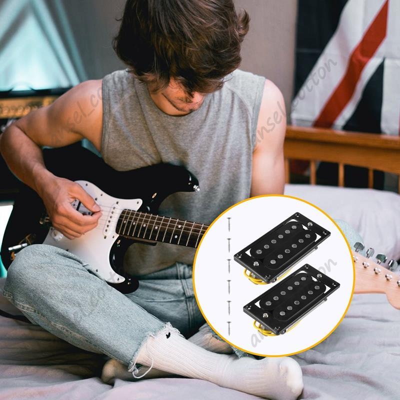 2PCs(1 ชุด) Black Humbucker Double Coil ปิ๊กอัพกีตาร์ไฟฟ้า + สกรูเฟรม - รูปที่ 3