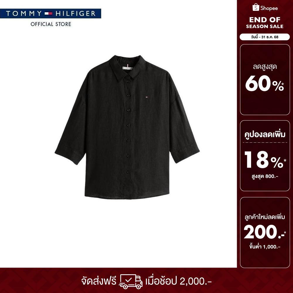 Tommy Hilfiger เสื้อเชิ๊ต ผู้หญิง รุ่น WW0WW46169 BDS - สีดำ