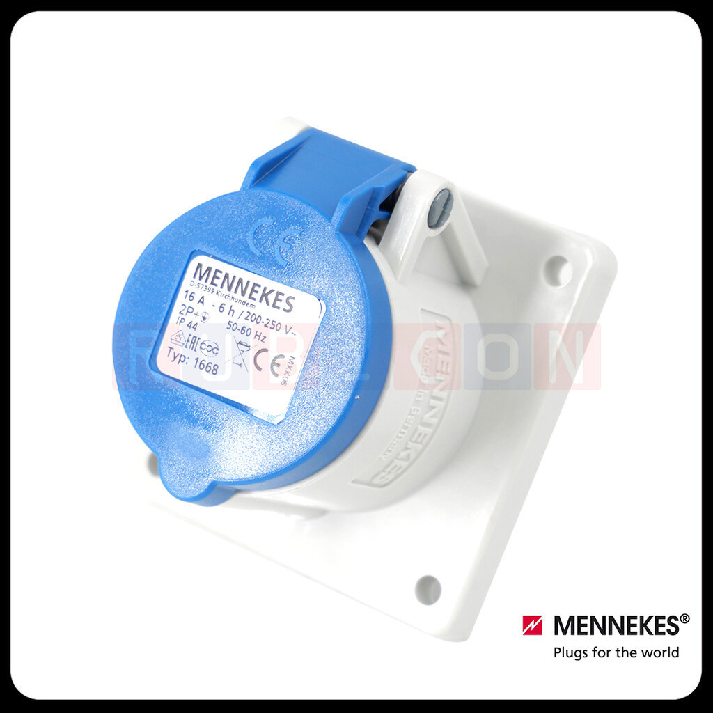 MENNEKES 1802 (รหัสเดิม 1502) ปลั๊กตัวเมียฝังเฉียง (2P+E) 32A 230V IP67