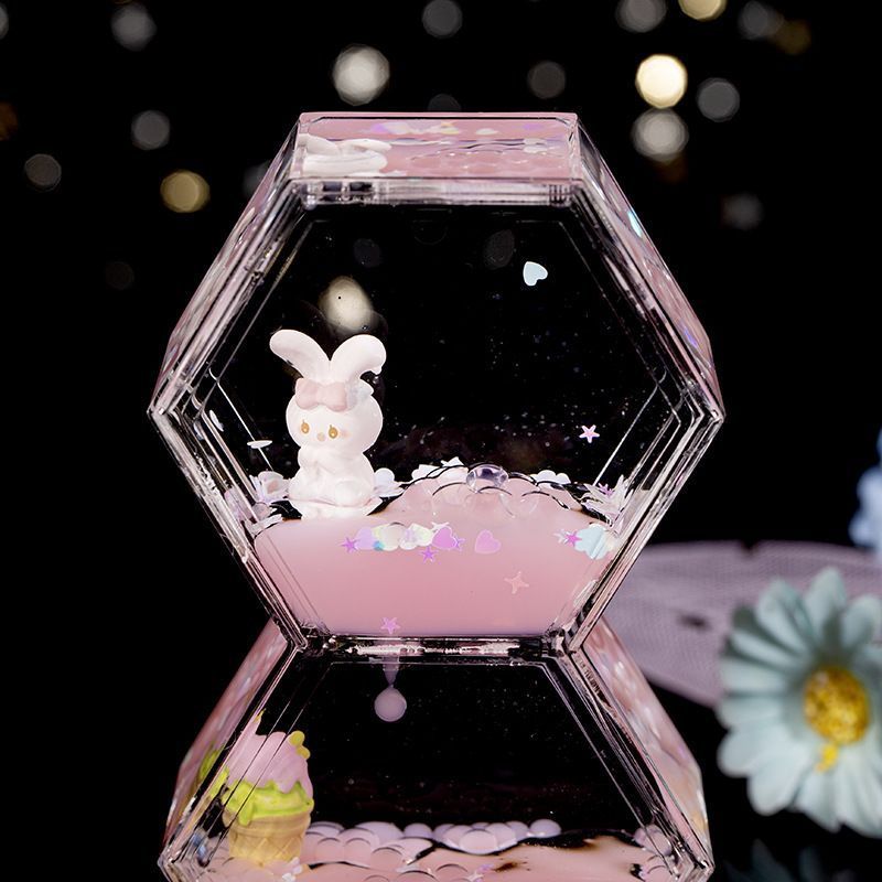 双菱樱花兔沙漏乳水油滴送同学生日礼物学生桌面卡通装饰摆件批发Home Living Room, Office, Workstation, Desktop, Mood Stabilizing Decor