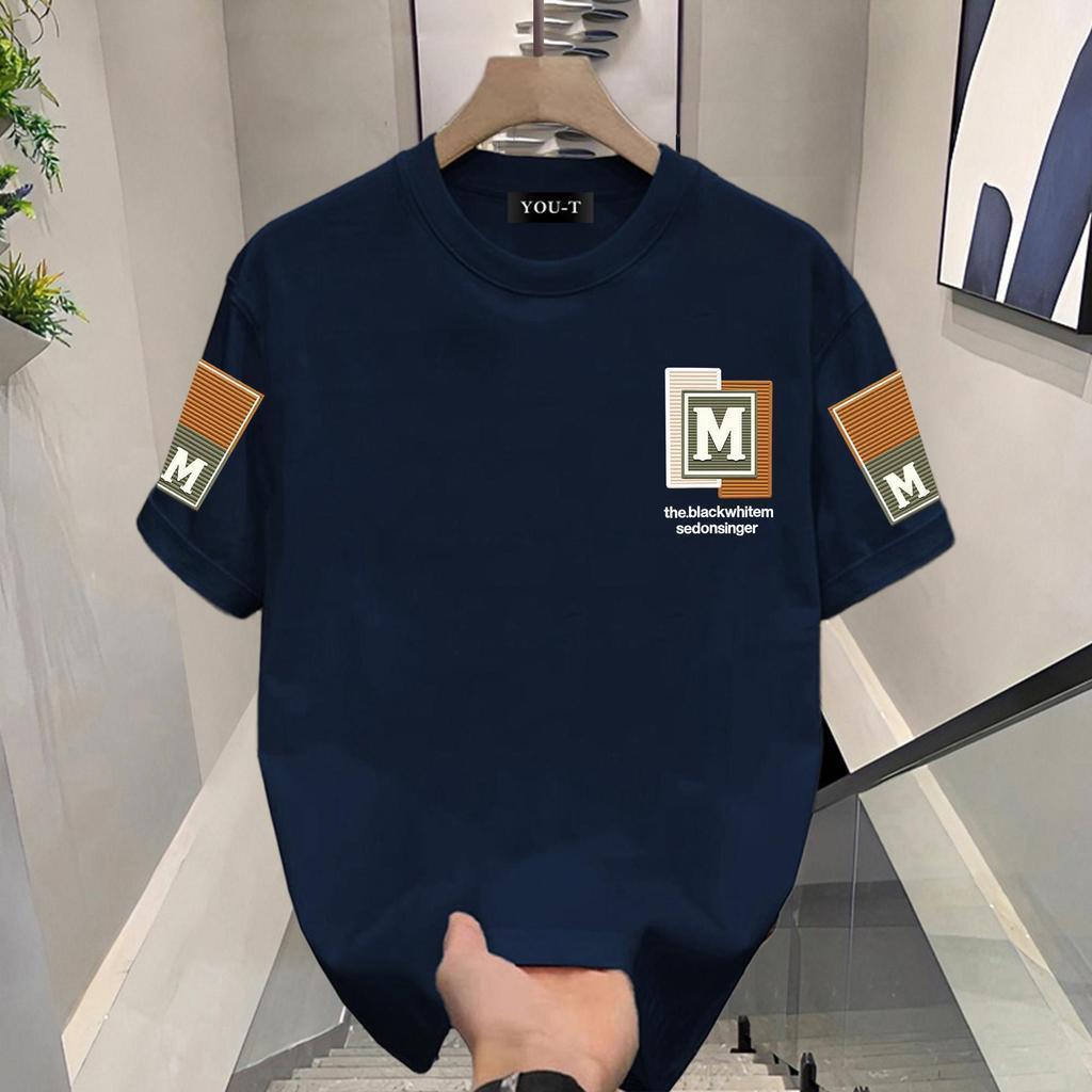 YOU-T เสื้อยืด oversize ลายพิมพ์แฟชั่น เสื้อคอกลม ผ้าCotton 100%"11314.2M Cuff-D"สบายและนุ่ม แขนสั้น