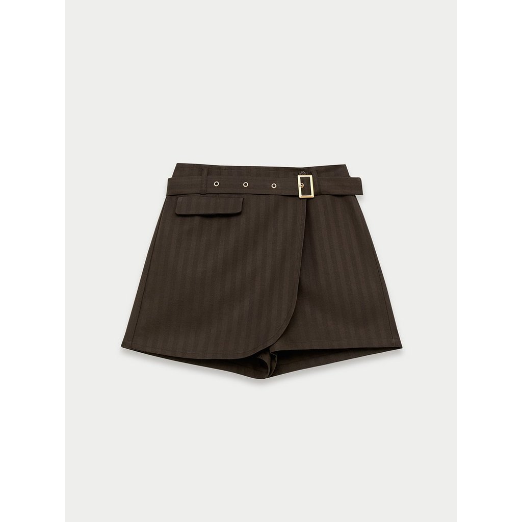 [Pomelo] กระโปรงกางเกงแต่งเข็มขัด / Belted Skort