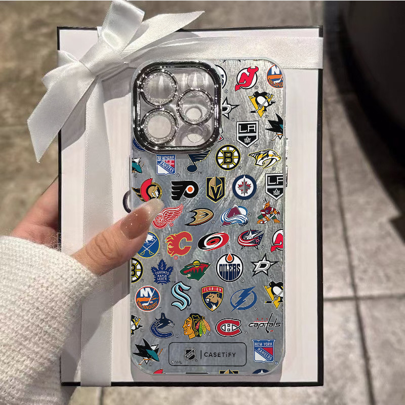เคสไอโฟน 17 16 15 14 13 12 11 Pro Max Case Ice Hockey League Team Logo Compatible เคส iPhone 16PM,16