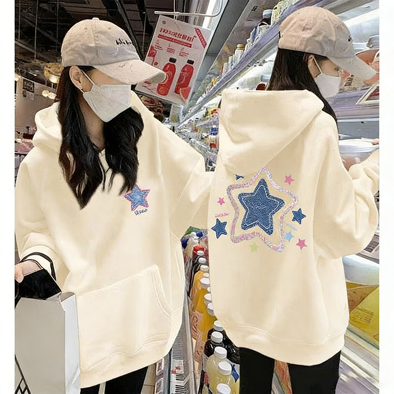 COD✅ (จัดส่งในกรุงเทพฯ）เสื้อสเวตเตอร์มีฮู้ดผ้าฝ้ายแท้สำหรับผู้หญิง รุ่นใหม่ฤดูใบไม้ร่วง ทรงหลวม แฟชั่น ใส่ได้หลายแบบ
