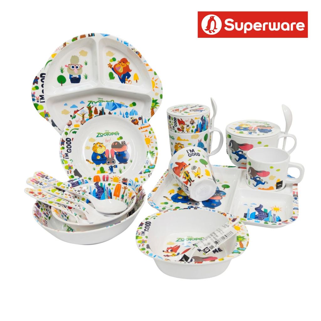 ซูโทเปีย จานชามเมลามีน ลายการ์ตูน ZooToPia ศรีไทยซุปเปอร์แวร์ Superware [ขายเป็นชิ้น/เลือกรหัสสินค้า]