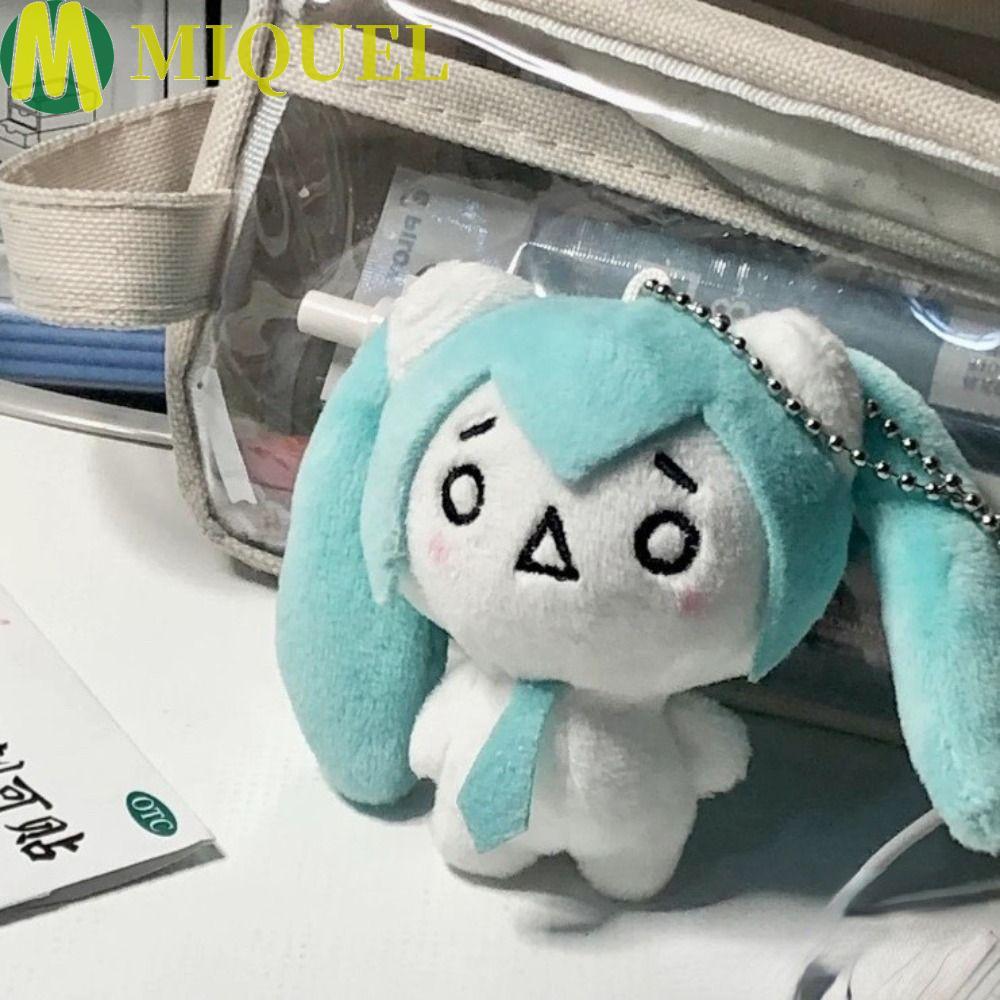 MIQUELZA Bandai ตุ๊กตา Hatsune Miku, ตุ๊กตาหิมะ Miku นุ่ม Plushy พวงกุญแจสร้างสรรค์การ์ตูนปุย Kaomoj