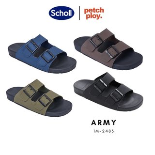 Scholl รุ่น Army 1M-2483 รองเท้าสกอลล์ของแท้ รองเท้าสุขภาพ สวมใส่สบายและทนทาน Size 40-45