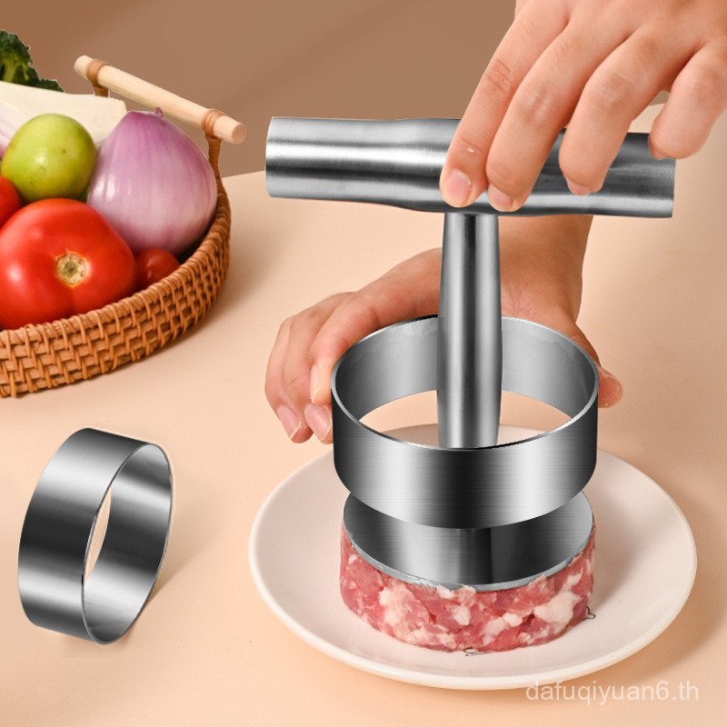 สแตนเลสกดเครื่องทําเค้กแพนเค้ก Baiji Buns House Commercial Press Burger Meat Pastry Maker กดวางแม่พิ