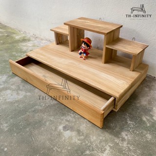 ⭐ส่งฟรี⭐หิ้งพระไม้สักติดผนังสไตล์โมเดิร์น ขนาด 70*36 ซม.แบบล…