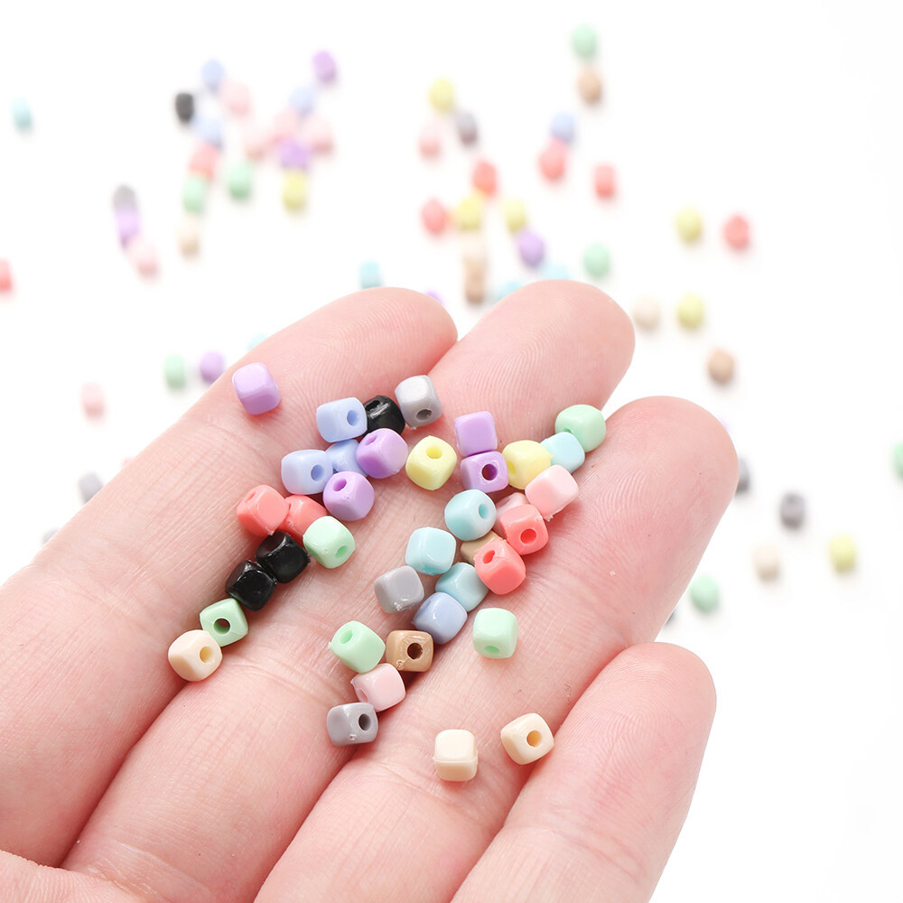 St.kunkka มาการอง4มิลลิเมตรอคลิลิค200ชิ้นลูกปัดร้อยสี่เหลี่ยมเล็กสายคล้องแว่นตาลูกปัดสามารถถูกใช้เครื่องประดับ DIY ได้ - รูปที่ 7