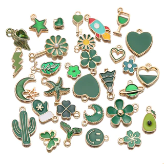 St.kunkka จี้โลหะผสม น่ารัก คละลาย สำหรับทำสร้อยข้อมือและ DIY อุปกรณ์ทำเครื่องประดับ10ชิ้น