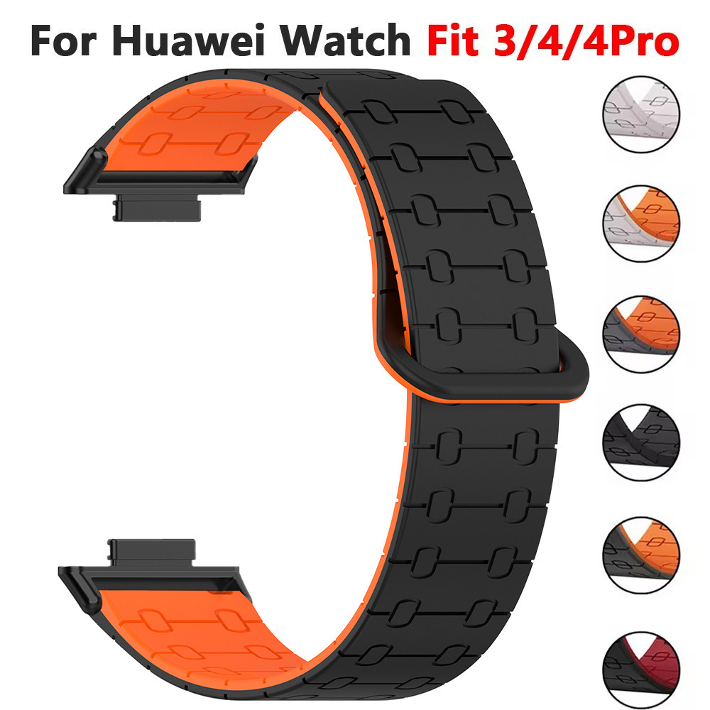 สายซิลิโคนแม่เหล็กสําหรับ Huawei Watch Fit 4/4Pro /3 Sport Band สร้อยข้อมือสมาร์ทวอทช์