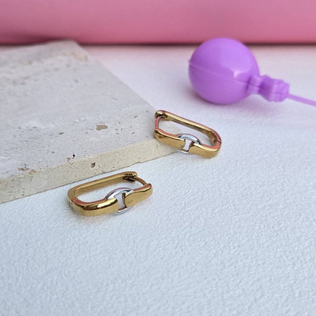 (WELRY.acc) พร้อมส่ง ต่างหูห่วงทรงเหลี่ยม รุ่น Norin