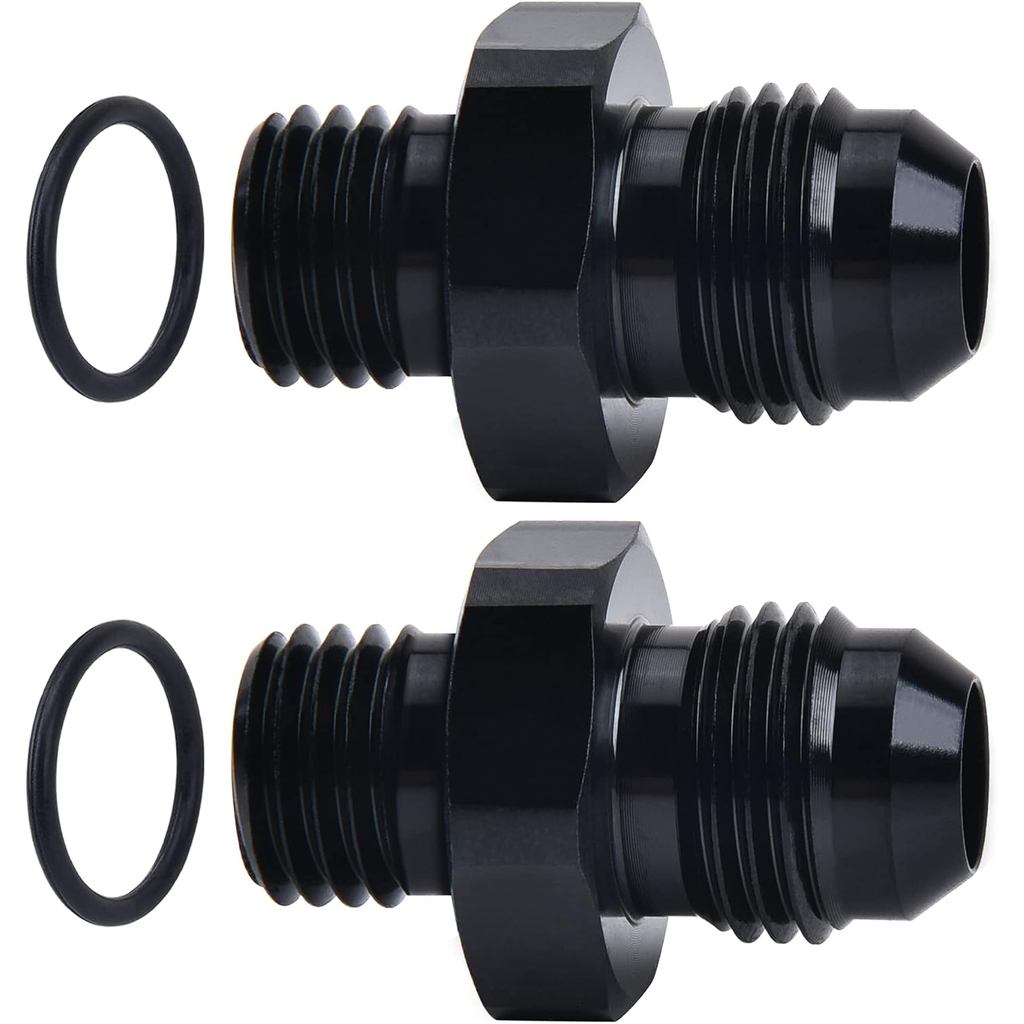 EVIL ENERGY 6AN Male Flare to M12 x 1.5mm Male Metric Fitting Adapter Aluminium Alloy 2PCS