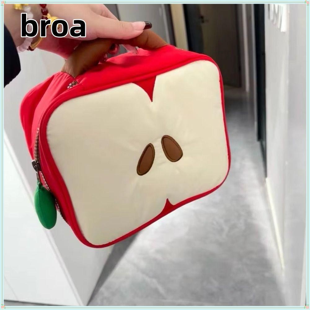 BROA Travel Toiletry Bag, with Channels Pattern Makeup Bag, Cute Large Portable Light-weight Storage