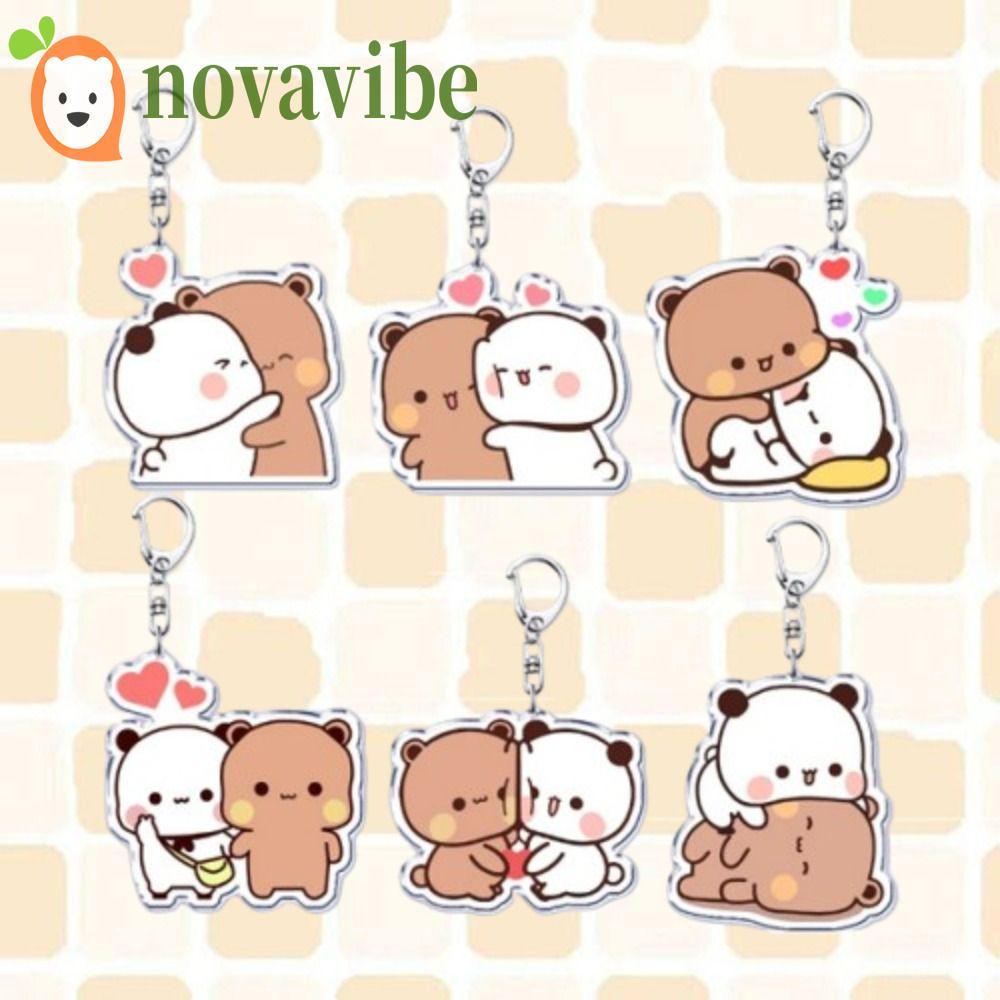 NOVAV Bubunsu Dudu พวงกุญแจ, สัตว์หวานการ์ตูน Bubu Dudu Key Chain, Charm พวงกุญแจการ์ตูน Kawaii อะคร