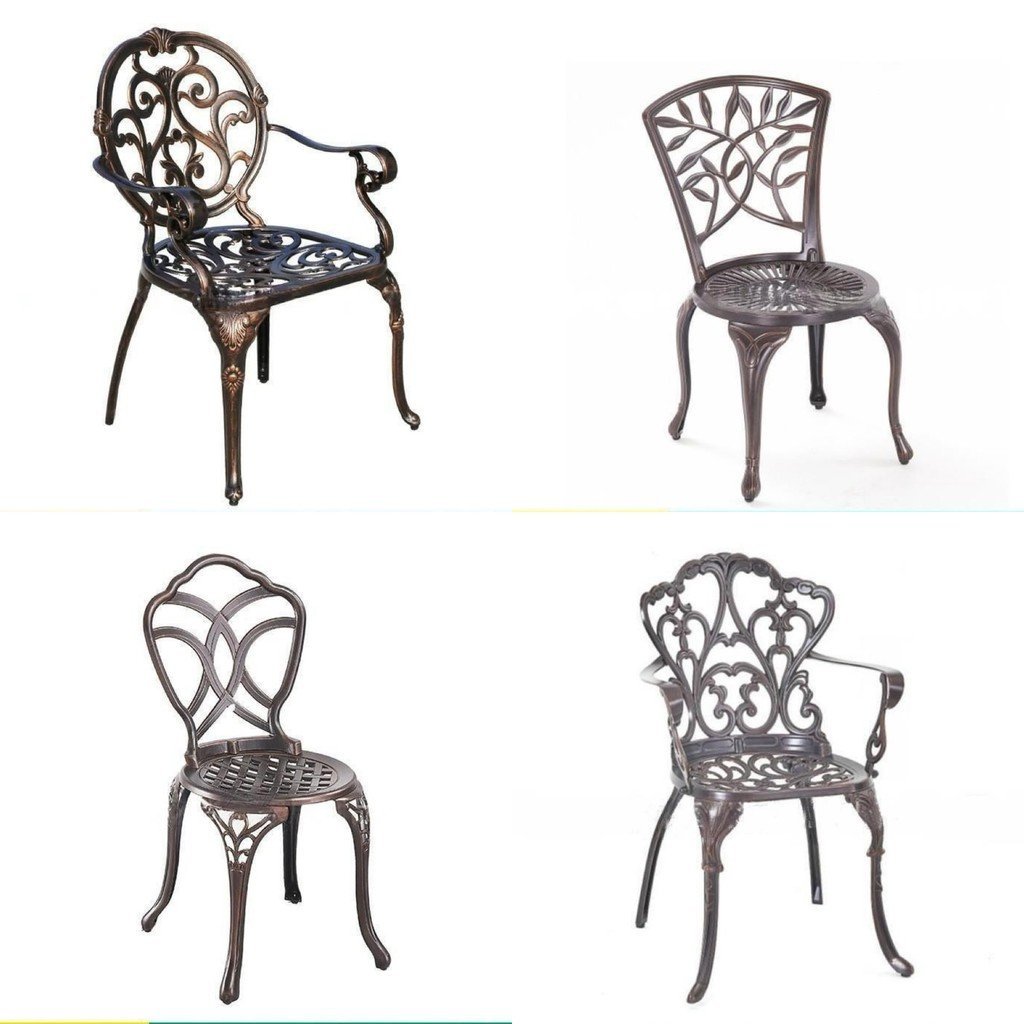 Villa เก้าอี้ระเบียง Courtyard กลางแจ้ง Craft Garden โต๊ะรับประทานอาหารกลางแจ้งหล่ออลูมิเนียม Die-Ca