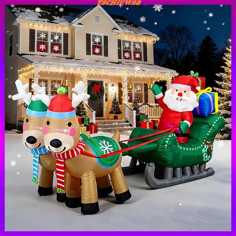 [Tachiuwa2] คริสต์มาสพองในตัว LED น่ารักซานตาคลอสและเลื่อนคริสต์มาสตกแต่งพองสําหรับของขวัญวันหยุด Pl